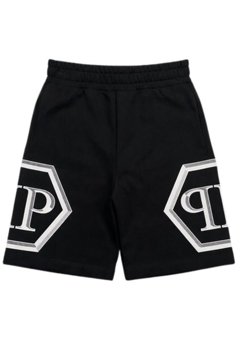 Black cotton Bermuda shorts for children Philipp Plein | BBE140NERO