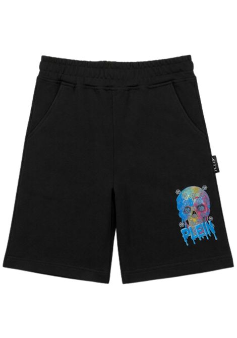 Bermuda bambino nero in cotone Philipp Plein | BBE247NERO