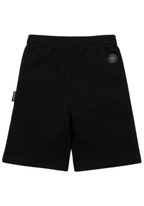 Bermuda bambino nero in cotone Philipp Plein | BBE247NERO