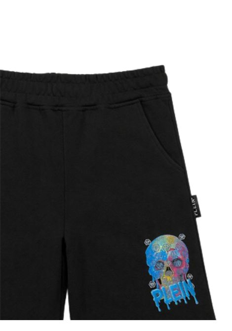 Bermuda bambino nero in cotone Philipp Plein | BBE247NERO