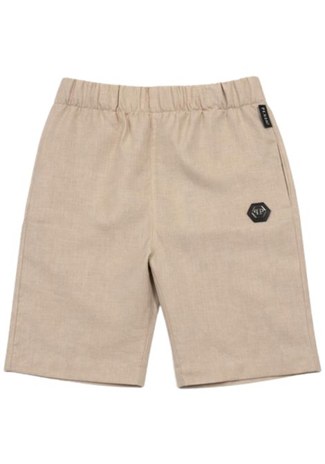 Bermuda bambino sabbia in lino Philipp Plein | BBE251SABBIA