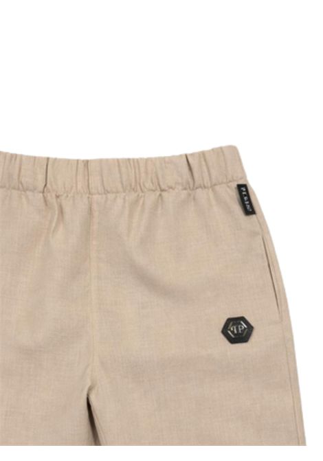 Bermuda bambino sabbia in lino Philipp Plein | BBE251SABBIA