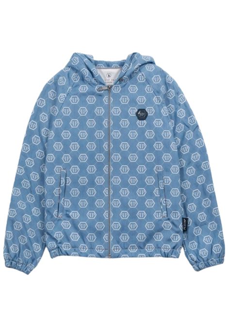 Felpa bambino azzurra con logo Philipp Plein | BBO012AZZURRO