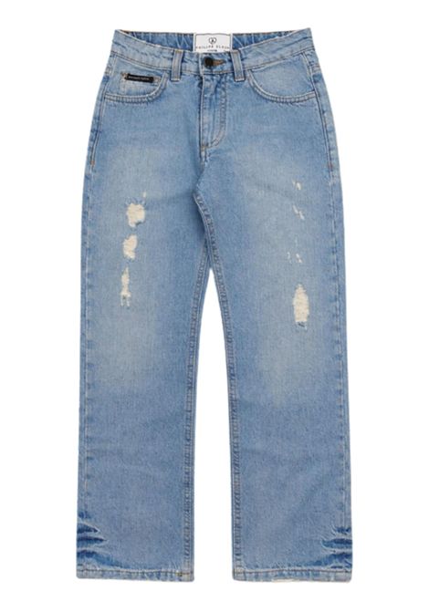 Jeans bambino in cotone denim Philipp Plein | BDP018DENIM