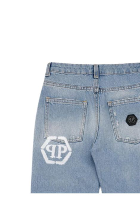 Jeans bambino in cotone denim Philipp Plein | BDP018DENIM