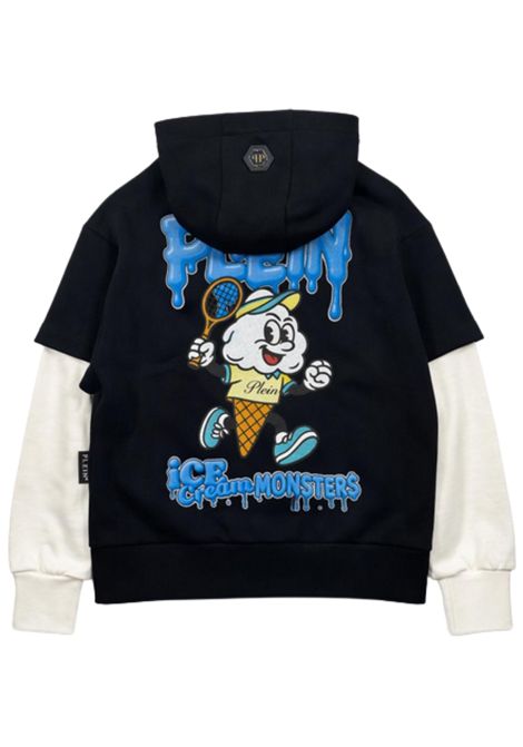 Felpa bambino nera in cotone Philipp Plein | BHS034NERO