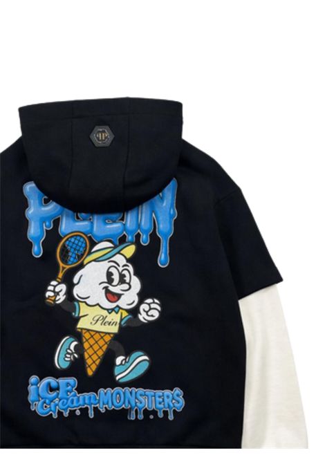 Felpa bambino nera in cotone Philipp Plein | BHS034NERO