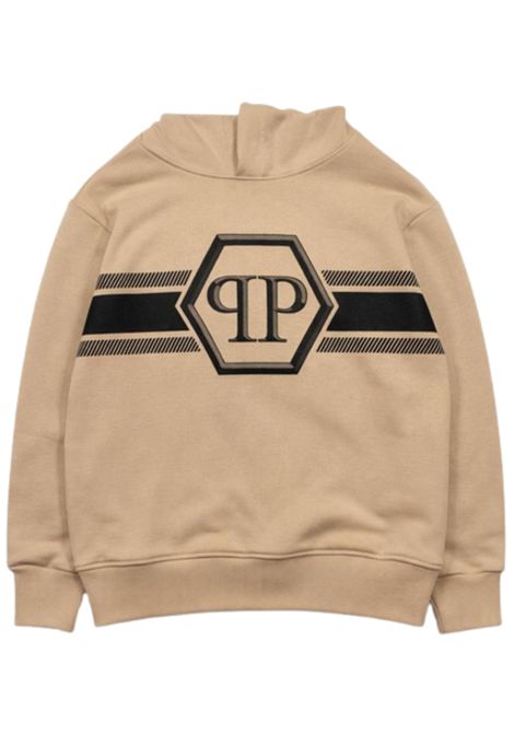 Felpa bambino beige in cotone Philipp Plein | BHS052BEIGE