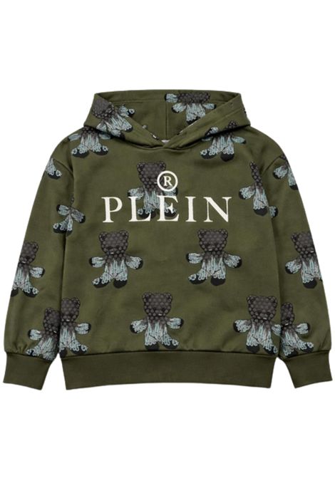 Felpa bambino verde in cotone Philipp Plein | BHS063VERDE