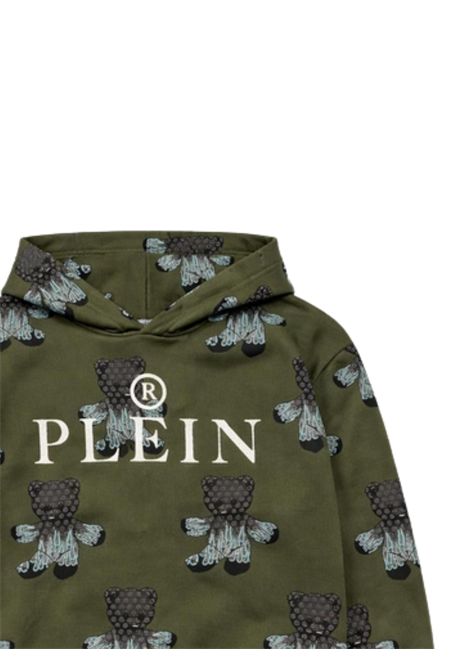 Felpa bambino verde in cotone Philipp Plein | BHS063VERDE