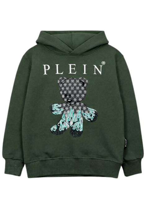 Felpa bambino verde in cotone Philipp Plein | BHS067VERDE
