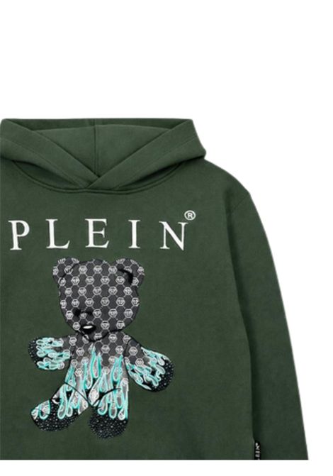 Felpa bambino verde in cotone Philipp Plein | BHS067VERDE