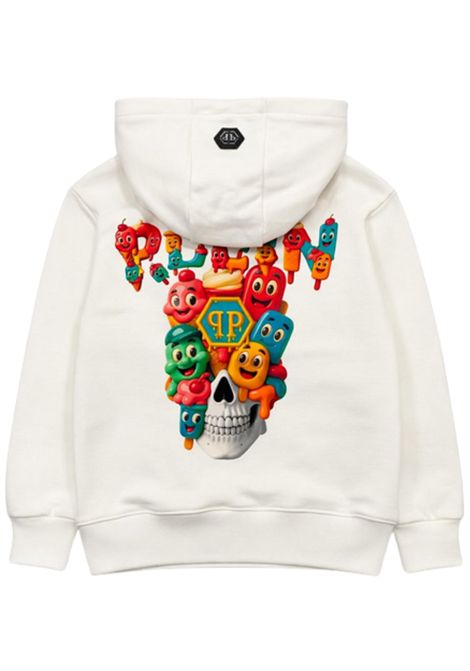 Felpa bambino bianca in cotone Philipp Plein | BHS069BIANCO