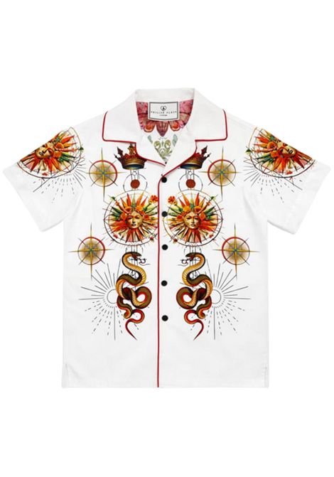 Camicia bambino bianca in cotone Philipp Plein | BSI031BIANCO