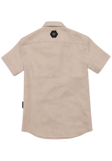 Camicia bambino sabbia in lino Philipp Plein | BSI250SABBIA