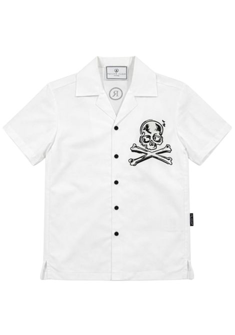 Camicia bambino bianca in cotone Philipp Plein | BSI253BIANCO