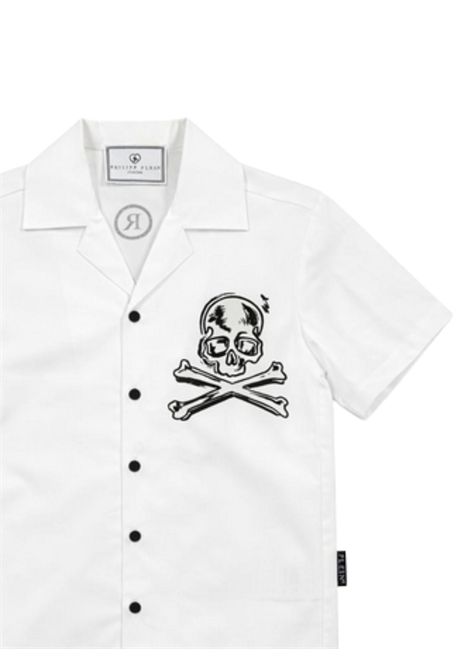 Camicia bambino bianca in cotone Philipp Plein | BSI253BIANCO