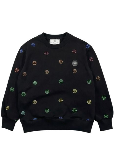 Felpa bambino nera in cotone Philipp Plein | BSW009NERO