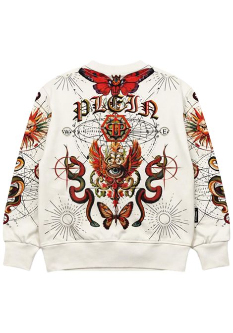 Felpa bambino bianca in cotone Philipp Plein | BSW032BIANCO