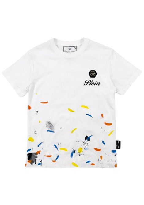White cotton T-shirt for children Philipp Plein | BTH001BIANCO