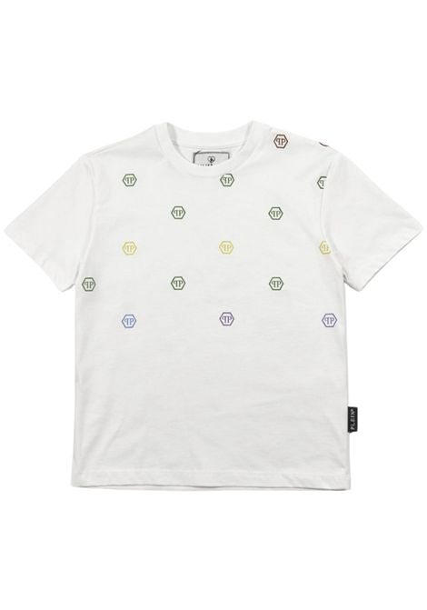 T-shirt bambino bianca in cotone Philipp Plein | BTH0088BIANCO