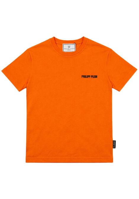 Orange cotton T-shirt for children Philipp Plein | BTH019ARANCIO