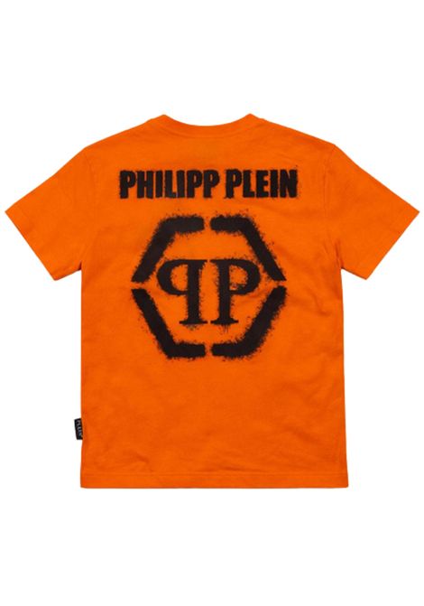 Orange cotton T-shirt for children Philipp Plein | BTH019ARANCIO