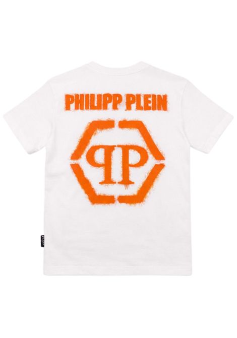 White cotton T-shirt for children Philipp Plein | BTH019BIANCO