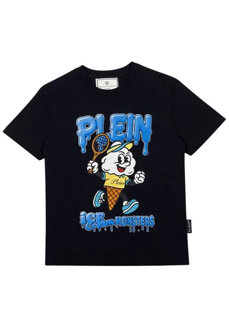 T-shirt bambino nera in cotone Philipp Plein | BTH037NERO