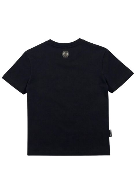 T-shirt bambino nera in cotone Philipp Plein | BTH037NERO