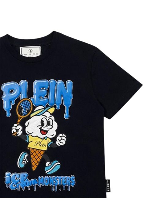 T-shirt bambino nera in cotone Philipp Plein | BTH037NERO