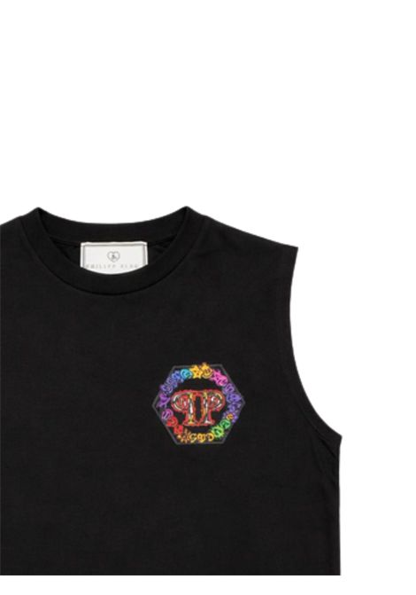 Black cotton T-shirt for children Philipp Plein | BTH040NERO