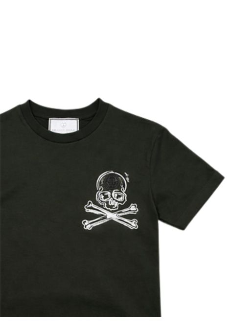 T-shirt bambino verde in cotone Philipp Plein | BTH045VERDE