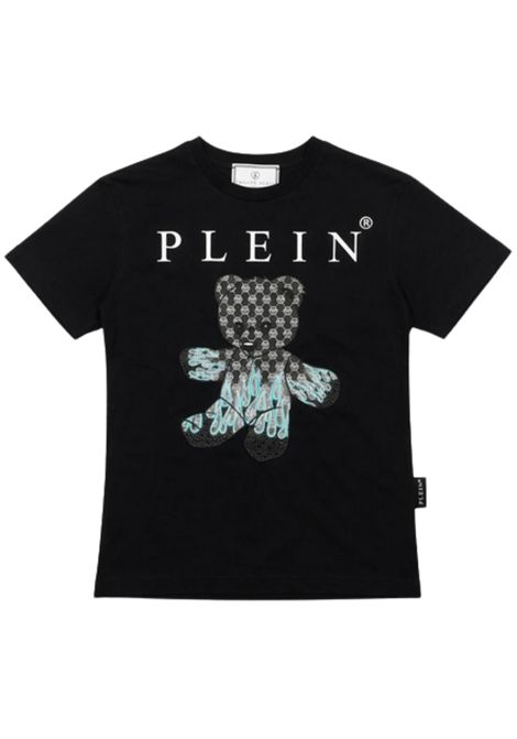 T-shirt bambino nera in cotone Philipp Plein | BTH068NERO