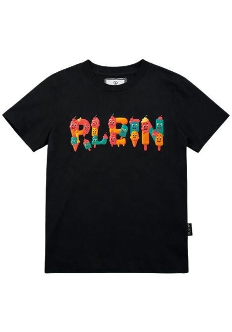Black cotton T-shirt for children Philipp Plein | BTH070NERO