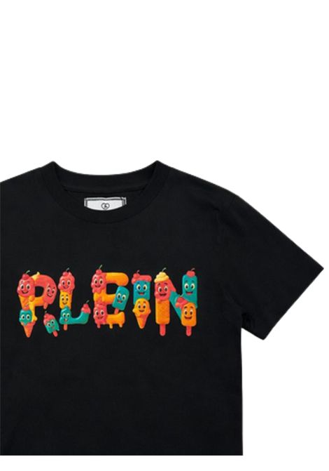 Black cotton T-shirt for children Philipp Plein | BTH070NERO