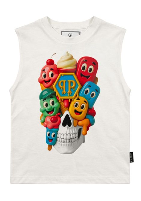 White cotton T-shirt for children Philipp Plein | BTH071BIANCO