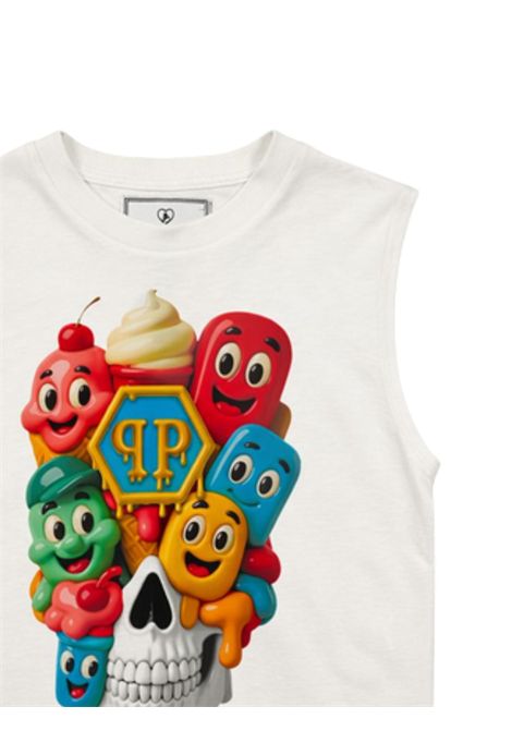 White cotton T-shirt for children Philipp Plein | BTH071BIANCO