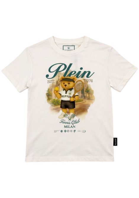 White cotton T-shirt for children Philipp Plein | BTH225BIANCO