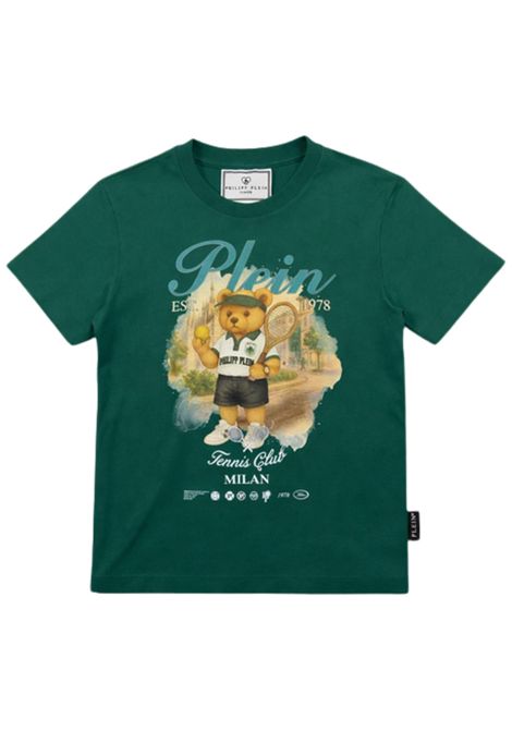 Green cotton T-shirt for children Philipp Plein | BTH225VERDE