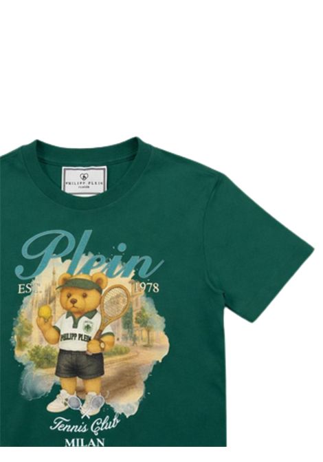 Green cotton T-shirt for children Philipp Plein | BTH225VERDE