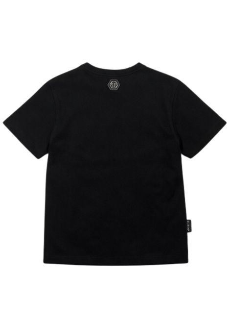 T-shirt bambino nera in cotone Philipp Plein | BTH246NERO