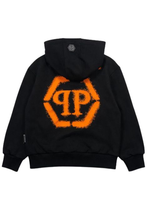 Felpa bambino nera in cotone Philipp Plein | BZH014NERO