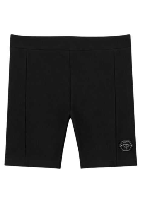 Ciclista bambina nero in cotone Philipp Plein | GLG165NERO
