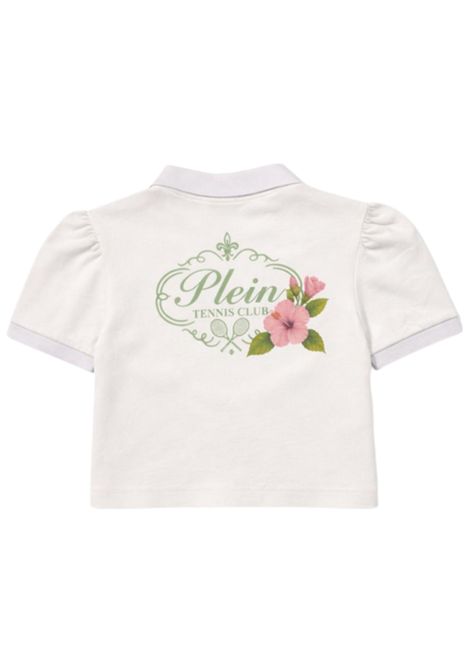Polo bambina bianca in cotone Philipp Plein | GPO238BIANCO