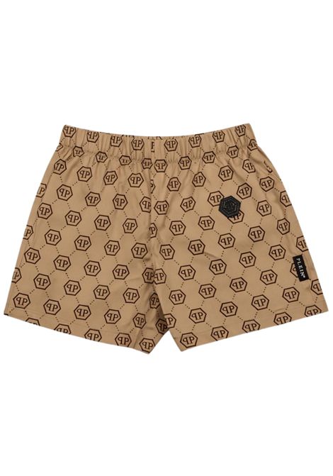 Shorts bambina beige in cotone Philipp Plein | GSH146BEIGE