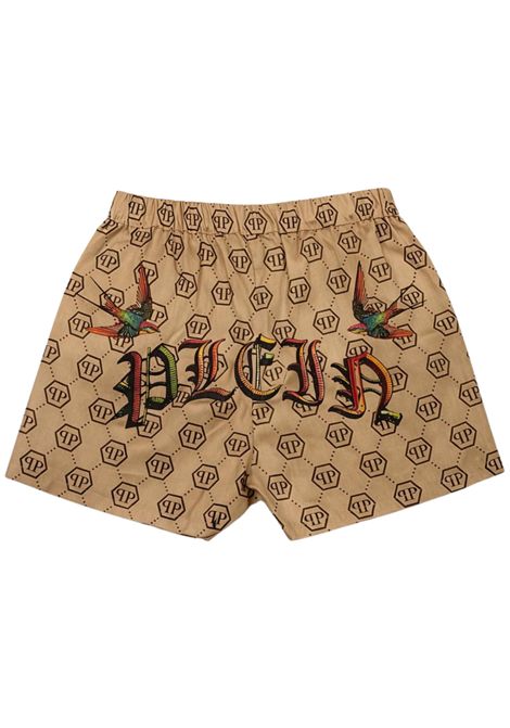 Shorts bambina beige in cotone Philipp Plein | GSH146BEIGE
