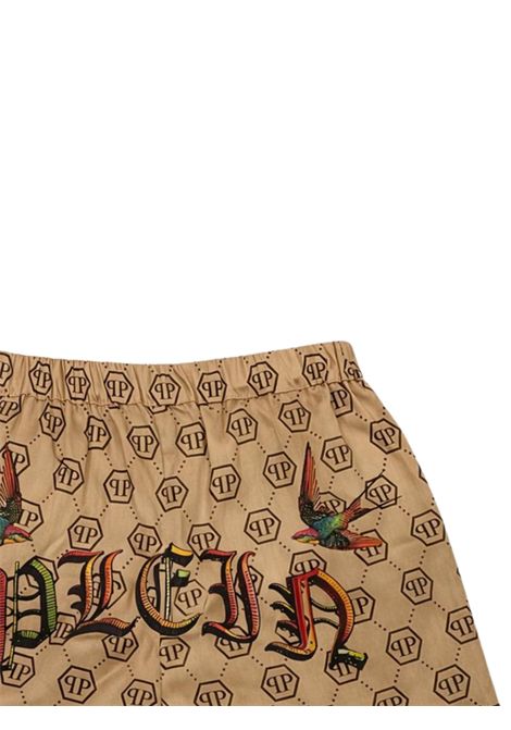 Shorts bambina beige in cotone Philipp Plein | GSH146BEIGE
