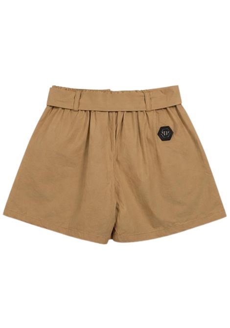 Shorts bambina beige in cotone Philipp Plein | GSH149BEIGE
