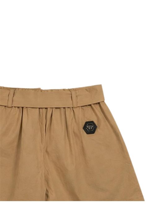 Shorts bambina beige in cotone Philipp Plein | GSH149BEIGE
